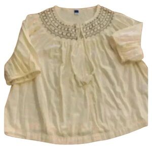 Old Navy Womens Peasant Boho Embroidered gray accent large NWOT